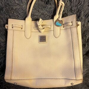 Dooney & Bourke Cream Leather Tote Bag